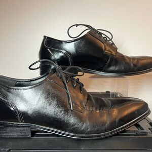 Kenneth Cole New York Lock Smith Bike Toe Dress Shoes, Black